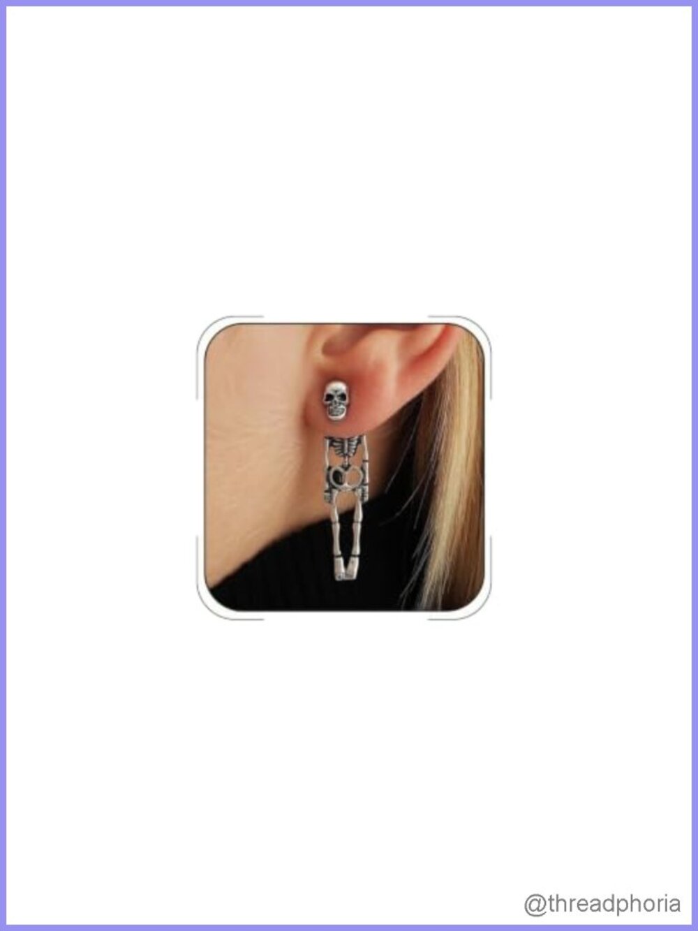 Skull Skeleton Dangle Earrings Women Halloween Goth Punk Statement